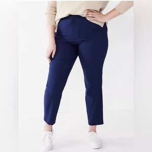 Nine West Women’s Plus High Rise Slim Ankle Pants Sz 26W Liberty Navy